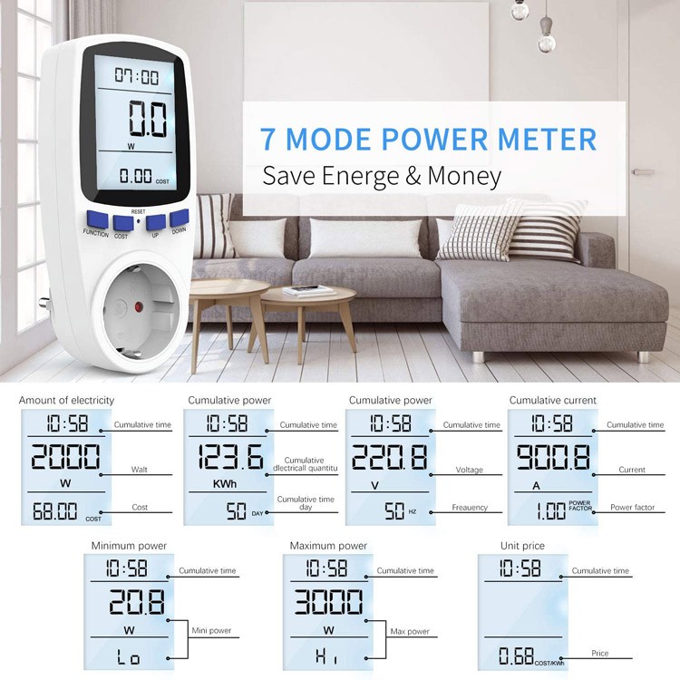 Power Consumption Meter with socket